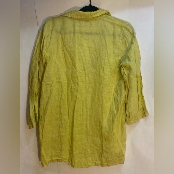 Tahari Woman’s 100% Linen Collared Popover Tunic Shirt - 3/4 Sleeve Size Medium - Picture 2 of 4